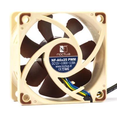 Bild av Noctua NF A6x25 PWM lådfläkt Chassi fläkt 60mm Vit 19 dBA