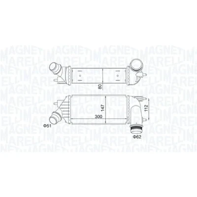Bild av MAGNETI MARELLI 351319204140 Intercooler PEUGEOT: Expert II Van, 807, Tepee, CITROËN: Jumpy C8, MPV, FIAT: Scudo Van