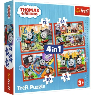 Bild av Trefl Thomas &amp; Friends, Den Udda Tom Pussel 3in1, 3 Pussel, från 12 till 24 bitar med och Hans Vänner Sagofigurer, Olika Svårighetsgrader, för Barn år uppåt