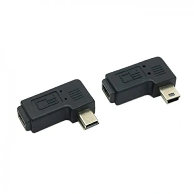 Bild av NFHK 2st 90 graders högervinklad Mini USB 2.0 5 polig hane till hona förlängningsadapter U2 064 146 160 161 LIST Female to Male *2PCS