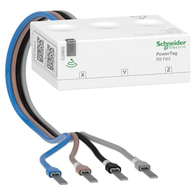 Bild av Schneider Electric R9M70 PowerTag Resi9 F63 3P+N flexkabel, anslutning till Wiser Hub, skyddsbrytare Made in Germany