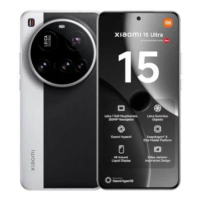 Bild av Xiaomi 15 Ultra Smartphone, 16 + 512 GB, silver, 100 mm Leica 200 MP supertele, 5410 mAh batteri, 90 W HyperCharge, HyperAI (laddare ingår ej)