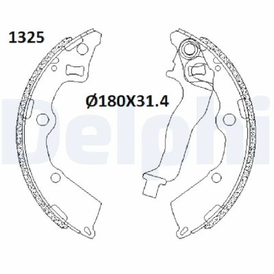 Bild av DELPHI LS2199 Bromsbackar 180mm 31mm KIA: Picanto I