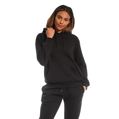 Bild av Light &amp; Shade dam med huva mjuk beröring myskläder huvtröja sweatshirt topp svart