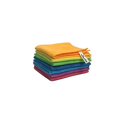 Bild av Vileda mikrofiber universalhanddukar färger, rengöringsdukar för torr och fuktig användning, 100% mikrofibermaterial, 30 x cm, flerfärgad, maxi förpackning, 7 pack