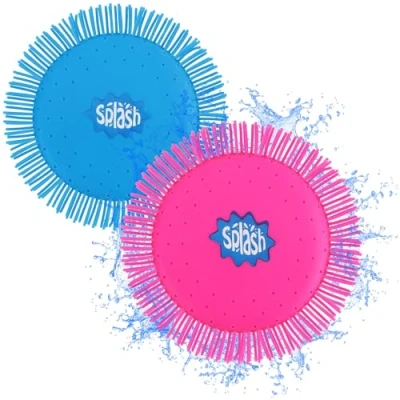 Bild av COM FOUR® 2x vattenfrisbee vattenkastskiva av skum och silikon Ø 17 cm vattenleksak i klara färger, extra mjuk (02 stycken Frisbee cm)