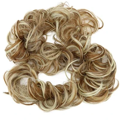 Bild av CAISHA XXL Hårstycke Hårslips Updos Voluminös Lockigt Bulle Ljusbrun Blond Mix HW34