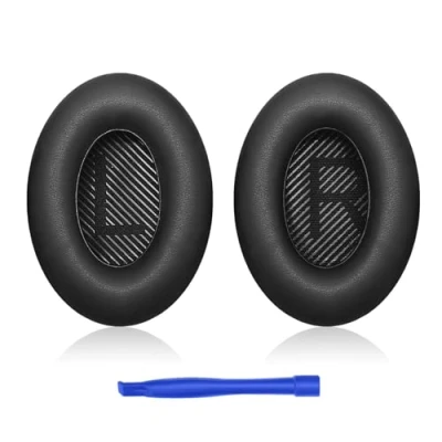 Bild av Skythrive ersättningsöronkuddar för Bose QuietComfort 35 (QC35), kompatibla med over ear hörlurar QC II / QC35 QC25 QC2 QC15 Ae2 Ae2i Ae2w SoundTrue/SoundLink (svart)