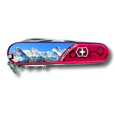 Bild av Victorinox Officiell kniv, schweizisk fickkniv, Swiss Army röd, transparent i stor blister