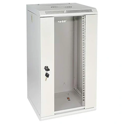 Bild av HMF 63312 07 Serverskåp 10 tum, 12 U, nätverksskåp, väggskåp, 10, 31,2 x 30 61,6 cm, komplett monterat, ljusgrå