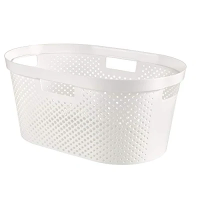 Bild av CURVER Infinity Tvättkorg, 40 l, vit, 58,5 x 38 26,5 cm, återvunnen plast