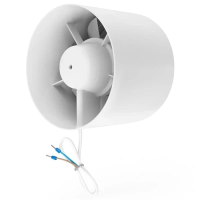 Bild av calimaero® INLINE Frånluftsfläkt 150mm, Rörfläkt med återströmningsklaff, Badrumsfläkt, Odlingstält, Boosterfläkt, Rörinsättningsfläkt 320m3/h, 18Watt / 35dB IPX2 plast