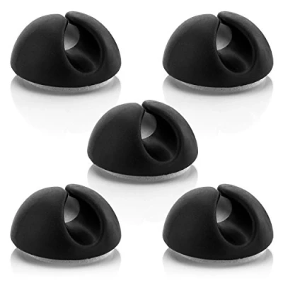 Bild av deleyCON 5x Kabelklämmor Kabelhållare Kabelhantering Kabelinfästning Kabelarrangör för Kablar upp Till 8mm Kabelfäste Svart