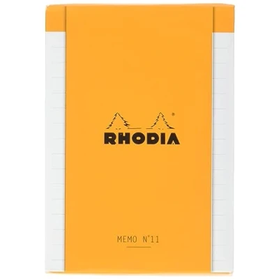 Bild av RHODIA 194044C Bloc Memo N11 Orange A7 8,5x11,5 cm Ligné 240 Feuillets 80g/m Pratique et Compact Collection Rhodiatime