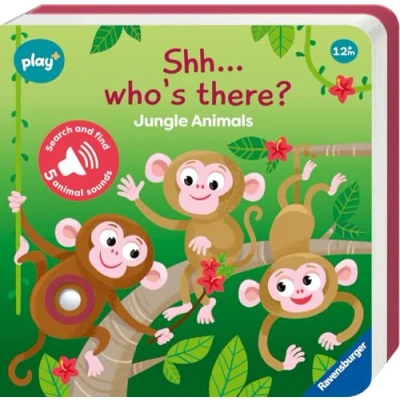 Bild av Play+ Mein allererstes Soundbuch Shh&amp; Who&#039;s there? Jungle Animals ab 12 Monate: Search and find