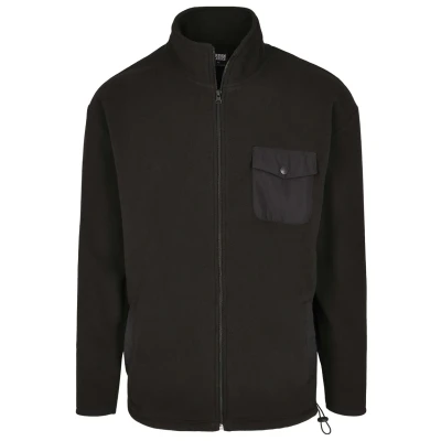 Bild av Urban Classics Pojkar Polar Fleece Track jacka för pojkar, svart, 110/116 cm