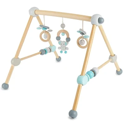 Bild av Bieco Leksaksbåge för baby Montessori lekbåge babylekbord i trä träbåge baby, lektrapets bebis, trä, gym, mjuk