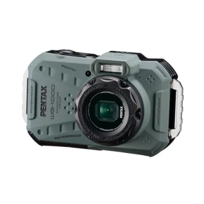 Bild av PENTAX WG 1000 vattentät digital kompaktkamera, designad för avslappnad utomhus och undervattensfotografering, till ett djup av 15 meter, upp en timmes kontinuerlig drift