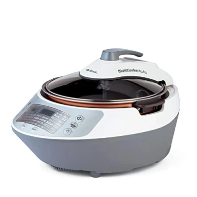 Bild av Ariete 2945 Multicooker Twist multifunktionstryckkokare med blandningsblad, LCD skärm, 30 fördefinierade program, 5 l behållare, receptbok (franska garanteras ej), vit/grå