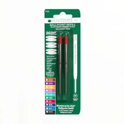 Bild av Monteverde Soft Kulspetsrefill (Parker) Medium Red 2 Pc