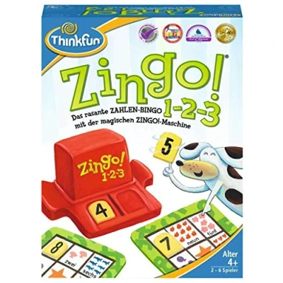 Bild av ThinkFun 76352 Zingo® 1 2 3 den snabba siffrorbingo från 4 år