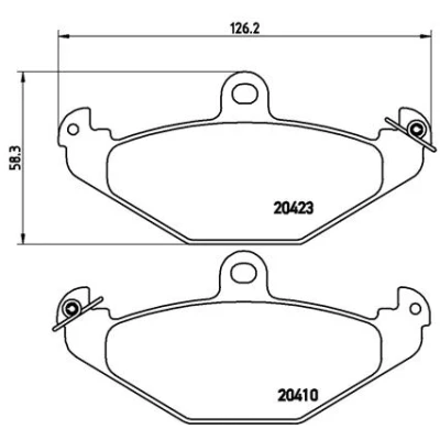 Bild av BREMBO P 68 017 Jeu de plaquettes frein contact signal d&#039;usure exclu sans accessoires RENAULT: LAGUNA 1, SAFRANE 2, 21 Berline, LOTUS: Esprit S4