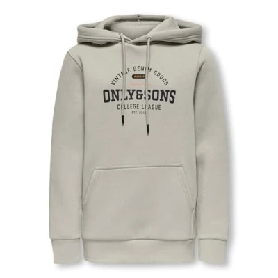 Bild av ONLY &amp; SONS junior Osjceres Vintage Print HOOD Luvtröja för barn, Storlek: 110/116, Silver lining