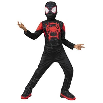 Bild av Rubies Miles Morales klassisk kostym för pojkar och flickor, overall med stövelöverdrag mask, officiell Marvel licens födelsedagar, presenter, fester karneval