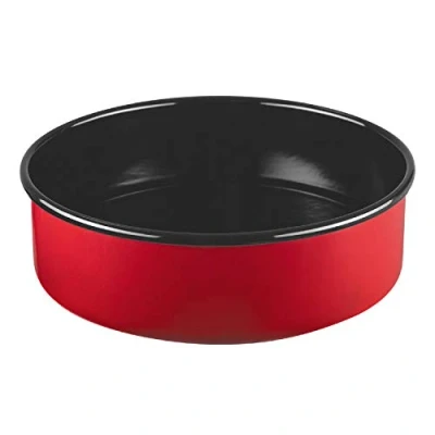 Bild av Riess, 0494 020, tårtform, klassisk färg röd, diameter 26 cm, höjd 8,0 emalj, röd/svart