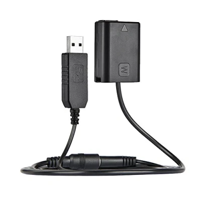 Bild av Andoer NP FW50 Dummy batteri DC kraftbank (5 V 2 A) USB adapterkabel ersättning för AC PW20 Sony NEX 3/5/6/7 serie A33 A37 A35 A55 A7 A7R A7II A6000 A6300
