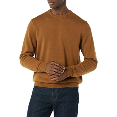 Bild av Amazon Essentials Men&#039;s Tröja med rund hals (finns i Big &amp; Tall), Kolabrun, L