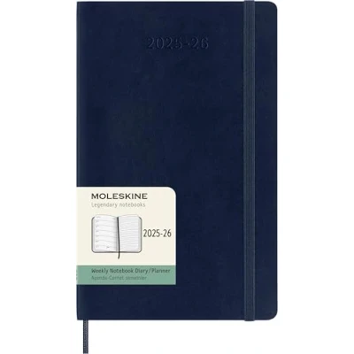 Bild av Moleskine 18 Monate Wochen Notizkalender 2025/2026, Large/A5, 1 Wo = Seite, rechts linierte Weicher Einband, Saphir