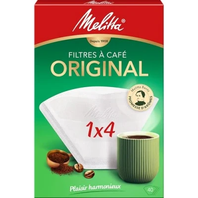 Bild av Melitta kaffefilter, för filterkaffe original 40 filter vit
