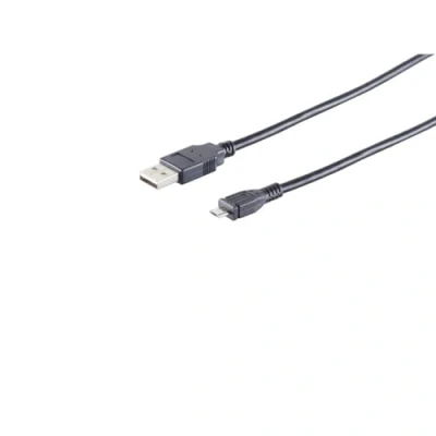 Bild av S/CONN 14 11015, 0,5 m, USB A, Micro B, 2.0, 0,48 Gbit/s, Svart