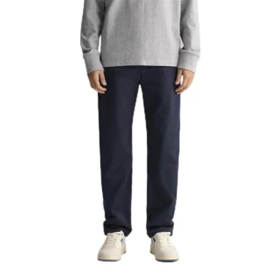 Bild av GANT Herr vanlig twill chinos klassiska byxor, marinblå, standard, 29W / 30L