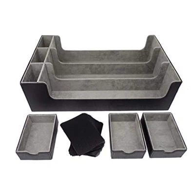 Bild av Docsmagic.de Premium 3 Row Trading Card Storage Box Black + Trays &amp; Divider MTG PKM YGO