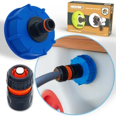 Bild av MaJoCompTec® WATERTWIN vattentank påfyllningsadapter husbil, husvagn, vattenanslutning, tillbehör kompatibel med Gardena (BASIS set, adapter för tanklock IG60 grovgänga)
