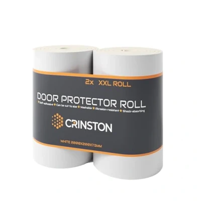 Bild av CRINSTON® Väggskydd för garage 2 rullar 20 cm x m Parkeringsskydd, dörrskydd och stötfångare din bil, flexibel, självhäftande, förhindrar stötar repor (vit)