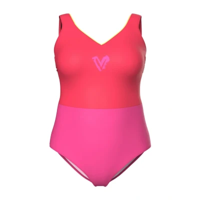 Bild av Ulla Popken Glitter TRIM Baddräkt, Storlek: 42, Red fuchsia