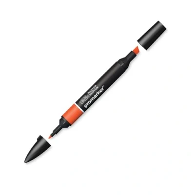 Bild av Winsor &amp; Newton &quot; ProMarker 0203051 professionell layoutmarkör 2 spetsar, fin och bred för ritningar, design layouter lysande orange