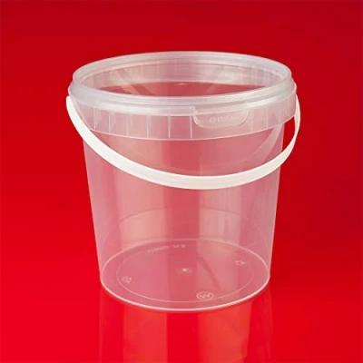 Bild av Trendfinding 12 x 1 l hink med lock transparent plast plasthink livsmedelssäker
