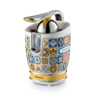 Bild av Ariete 413 Positano citrusjuicer, elektrisk citrusjuicer med spak, 2 koner för stora och små frukter, dropppip, tyst motor, professionell klämning, metallkropp
