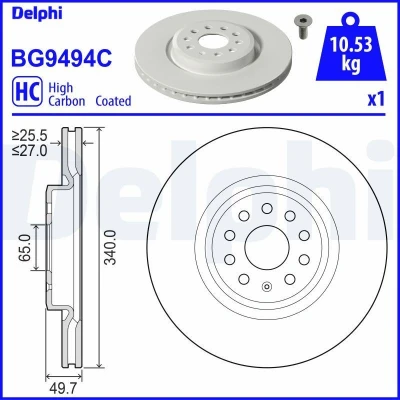 Bild av Bromsskiva DELPHI BG9494C