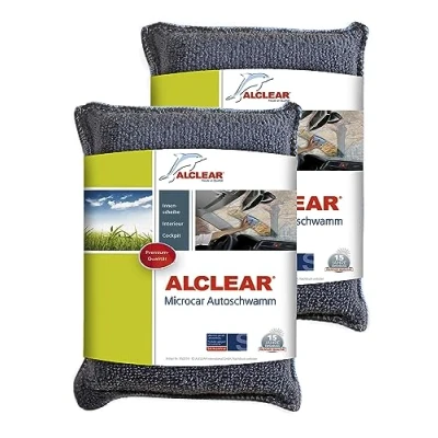 Bild av ALCLEAR 950014 Ultra mikrofiber set om 2 bilsvampar, mot immiga fönster, antracit/blå, bilvård, fönsterputs, klar sikt, anti imma, som mikrofiberduk för bil