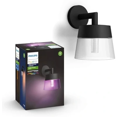 Bild av Philips Hue Attract svart: vägglampa för utomhusbruk, LED modul, White and Color, Zigbee, IP44, trådlös, kompatibel med Amazon Alexa, Google Home Assistant och Siri
