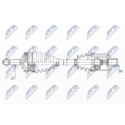 Bild av NTY NPW RE 151 Arbre de transmission Essieu avant droit 740 RENAULT: Kangoo I