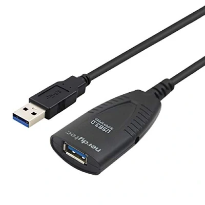 Bild av Couchmaster® 5 m aktiv förlängning USB 3.0 (superhastighet) med signalförstärkare, förlängningskabel, upprepningskabel för Cycon från Nerdytec