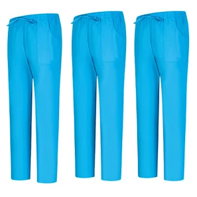 Bild av MISEMIYA 3 pack, unisex, sanitetsuniform, medicinska uniformer, arbetsbyxor, blått, XS
