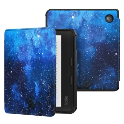 Bild av MoKo fodral kompatibelt med Kobo Libra Colour 2024, tunt och lätt TPU automatisk viloläge/aktivering, smart skyddsfodral för färg blå stjärnnatt
