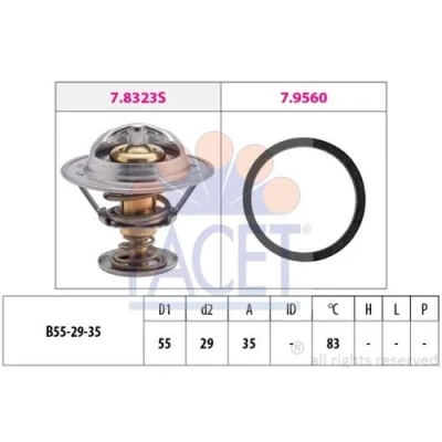 Bild av EPS 1.880.323 Thermostat d&#039;eau 83 55 Made in Italy OE Equivalent avec joint d&#039;étanchéite sans boîtier PEUGEOT: 206 3/5 portes, 307 portes